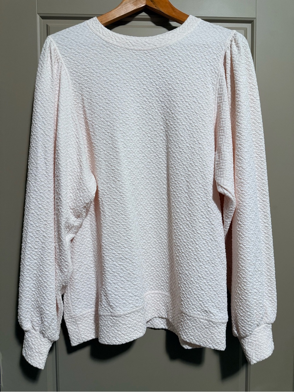 Women's Textured Crewneck Sweatshirt - Pale Pink
